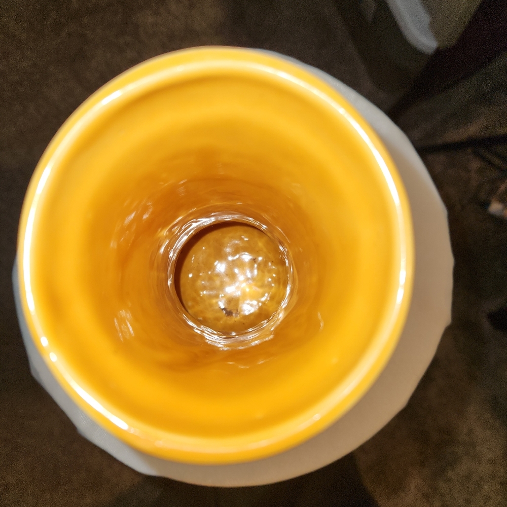 Yellow Tribal Mask Vase - Picture 4 of 6